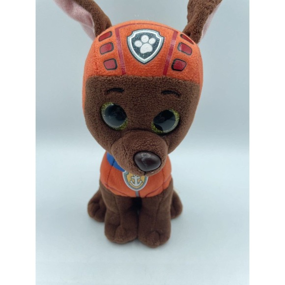 Zuma 6” Paw Patrol Plush Chocolate Lab Water Dog Puppy TY Beanie Boo - Picture 2 of 5